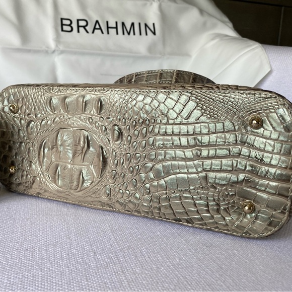 Brahmin Metallic Crocodile Embossed Mini Asher and Wristlet. - Picture 4 of 7